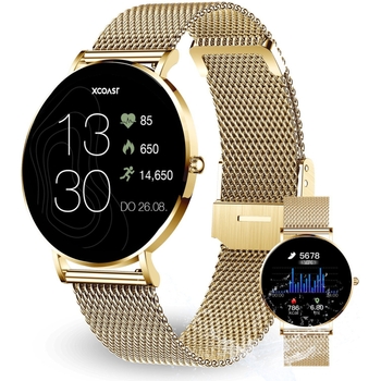 XCOAST SIONA Damen Smartwatch (classic gold, 4,2 cm/1,3 Zoll - Technical View
