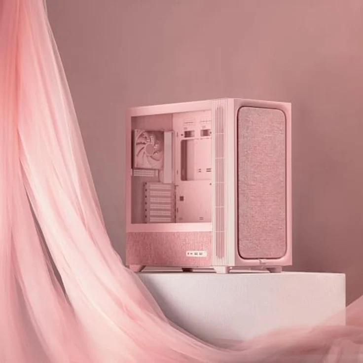 TRYX FLOVA F50, Midi-Tower PC-Gehäuse für Mini-ITX, microATX, ATX Mainboards, pink, mit 2 vorinstallierten Lüftern, bis 11 Lüfterplätze, CPU-Kühler bis 170 mm, Grafikkarten bis 360 mm – Bild 2