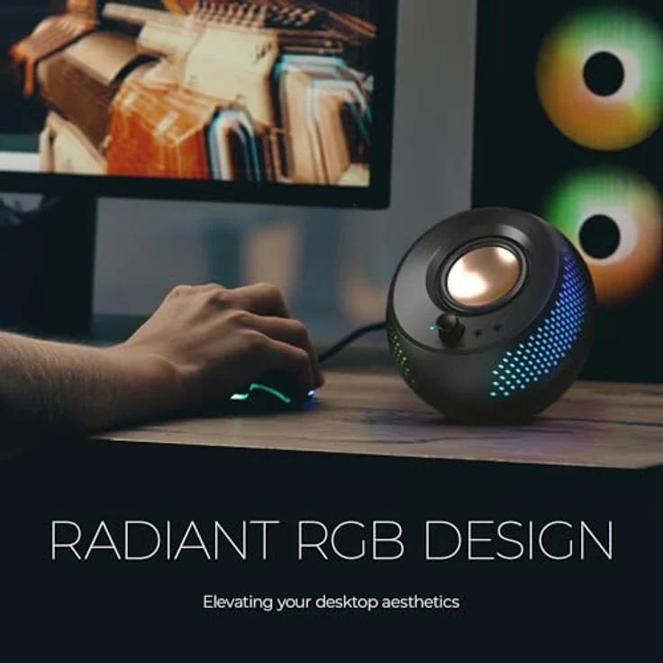 CREATIVE Pebble X Plus 2.1 USB-C-Computerlautsprecher mit Subwoofer, RGB-Beleuchtung, schwarz – Bild 5