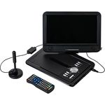 Reflexion DVD1025, Portabler DVD-Player mit DVB-T2 HD Tuner, integriertem Akku, 12V Auto-Adapter und PVR-Aufzeichnung