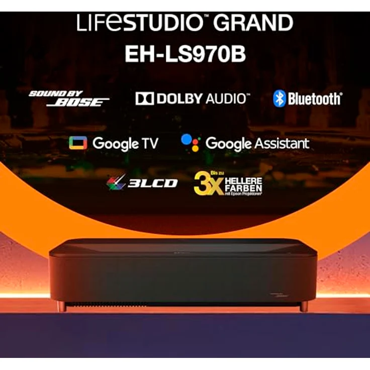 Epson Lifestudio Grand Plus EH-LS970B-Black, 4K Beamer mit KI-Bildverbesserung, Dolby Audio und Google TV – Bild 7