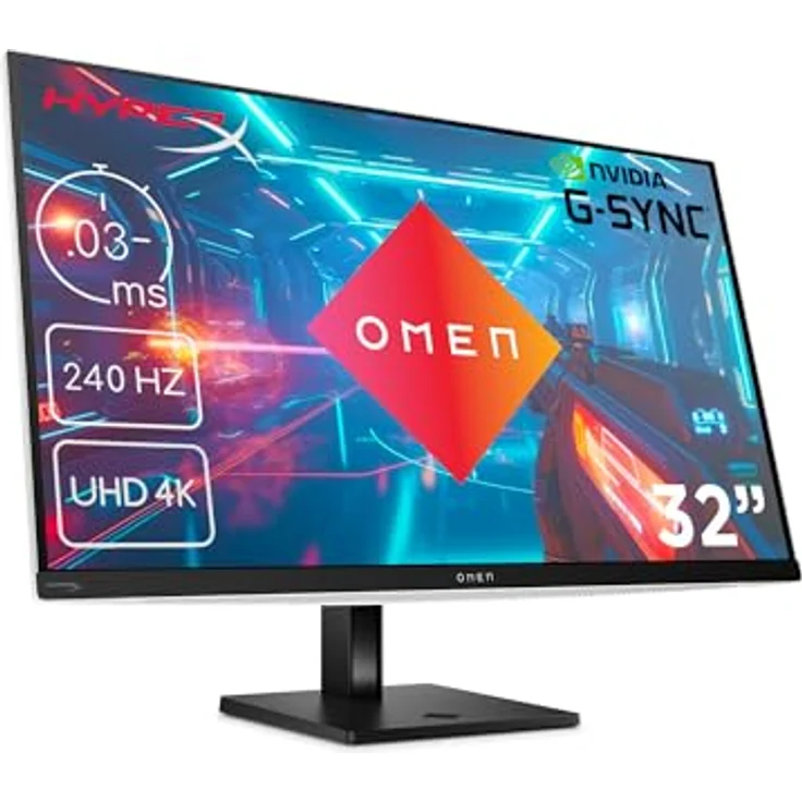 HP Omen Transcend Gaming-Monitor, QD-OLED, 4K UHD, 240 Hz, 31.5 Zoll, weiß – Bild 1
