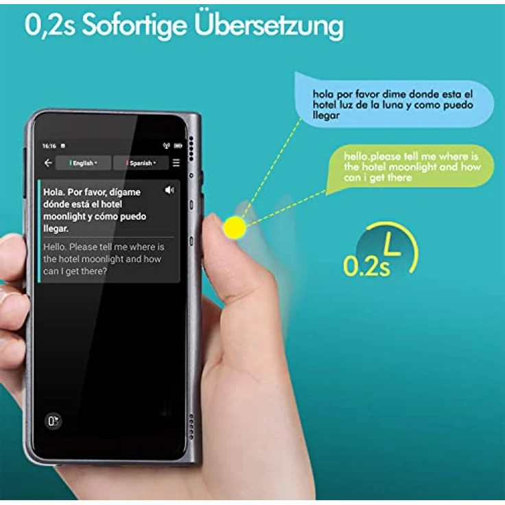 Timekettle Fluentalk T1 Übersetzungsgerät, Foto Übersetzer und Unterstützung für 40 Sprachen, Sprachübersetzer ohne Wifi ohne Verbindung, 2 Jahre lang kostenlose globale mobile Daten für Reisen – Bild 4