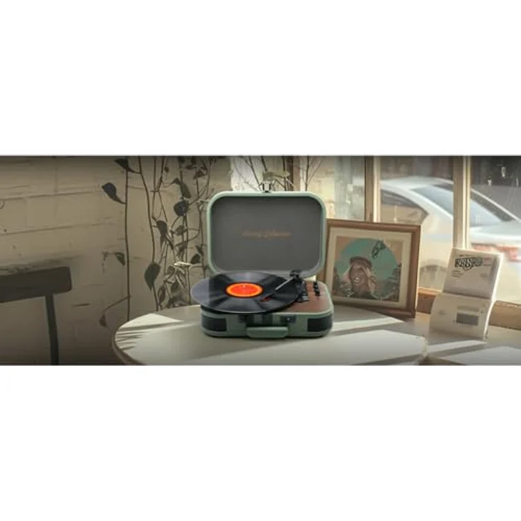 Muse Stereo Turntable MT-207 PGR, Plattenspieler mit Bluetooth Out, USB-Port und AUX-In, Grün – Bild 3
