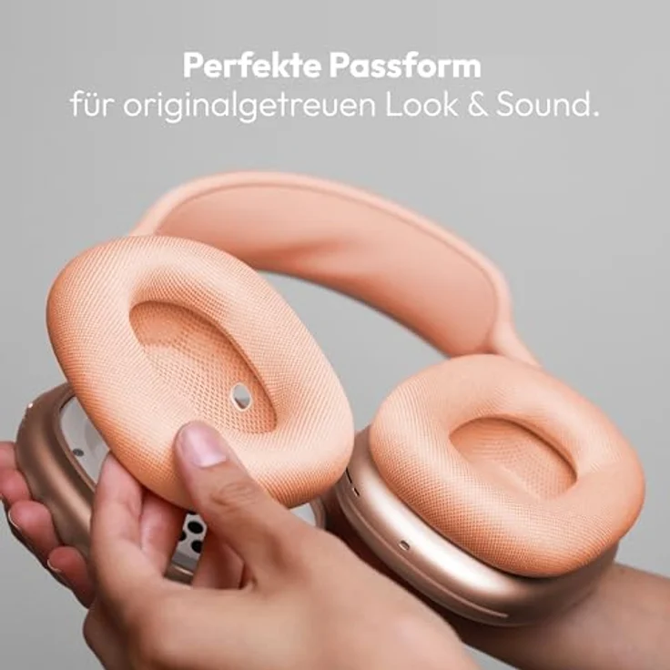 VONMÄHLEN Air Cushions für AirPods Max, Ersatz Ohrpolster mit magnetischer Befestigung, atmungsaktiv und schweißresistent, orange – Bild 4