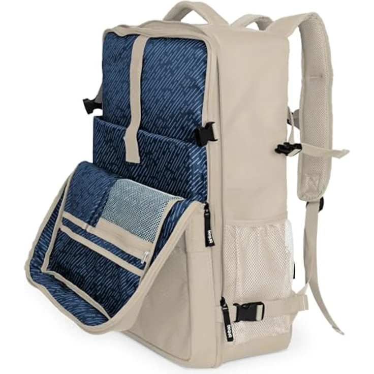 Hauptstadtkoffer blnbag M6 - Bordgepäck-Rucksack 55x40x20 cm Travel Backpack Laptop-Fach, Flugzeug Reiserucksack robust, Cabin Bag max. 44 L, Champagner – Bild 3
