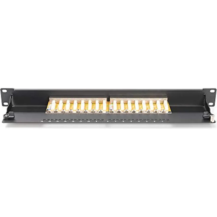 DIGITUS Professional, Cat 6 LSA Patchpanel, 16-Port, 19'' Rackmontage 1HE, geschirmt, zentraler Erdungsanschluss, Schwarz – Bild 4