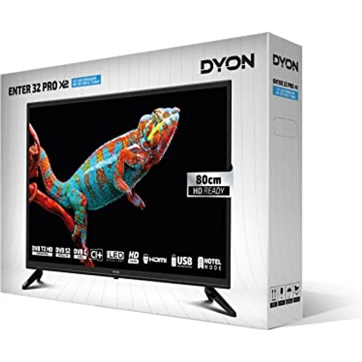 DYON Enter 32 Pro X2 80 cm (32 Zoll) Fernseher (Triple Tuner (DVB-C/-S2/-T2), Hotelmodus, USB-Media Play.) [Modelljahr 2022], Schwarz… – Bild 2