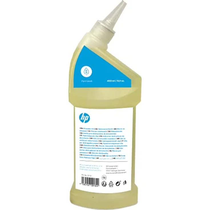 HP Aktenvernichter Öl, 400 ml Flasche, auf pflanzenbasis zur Pflege für Ihren Shredder, 9132 – Bild 2