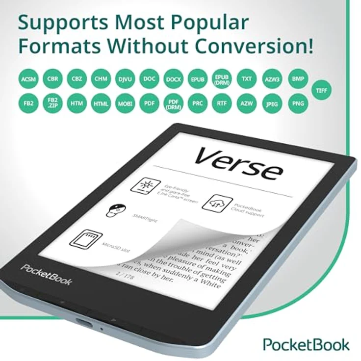 PocketBook Verse (6", 8 GB, Hellblau), eReader, Blau – Bild 4