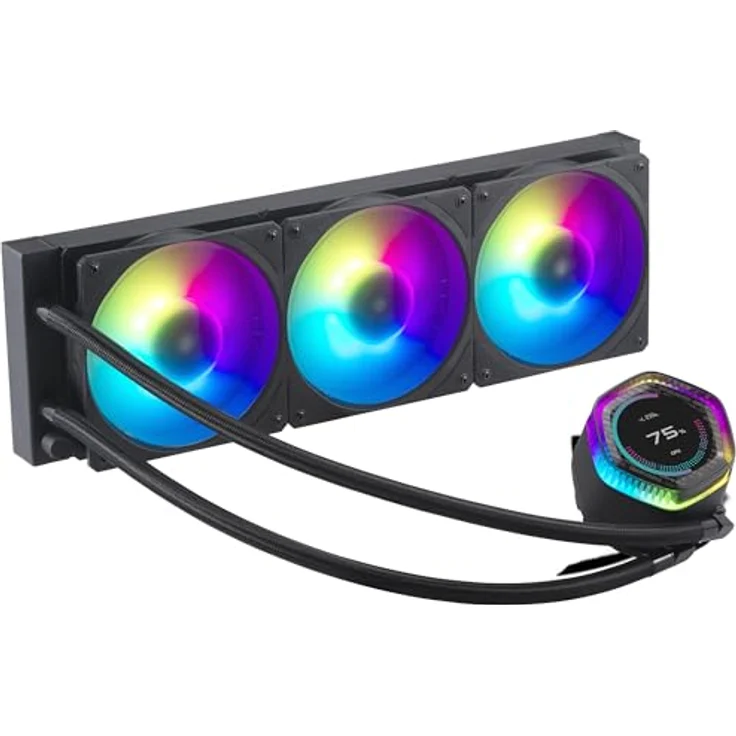 Cooler Master MasterLiquid 360 Ion CPU-Wasserkühlung – HALO-LCD-Anzeige, Gen X Zweikammerpumpe, Mobius 120P ARGB-Lüfter, RGB, LGA1700- & AM5-Halterungen – Bild 4