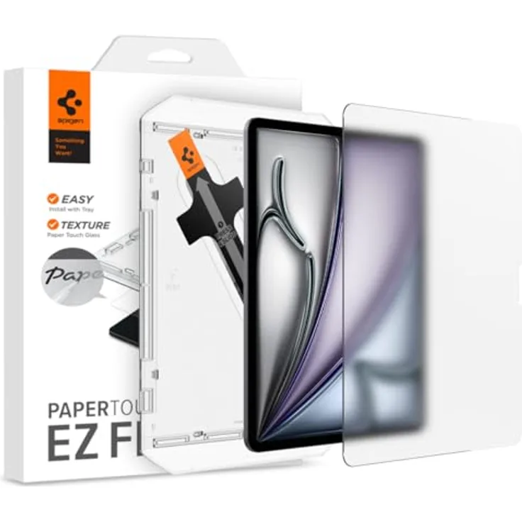 Spigen PaperTouch EZ Fit kompatibel mit iPad Air 13 Zoll M2 (2024), 1. Generation, Papier Textur, Matt, 9H Härte