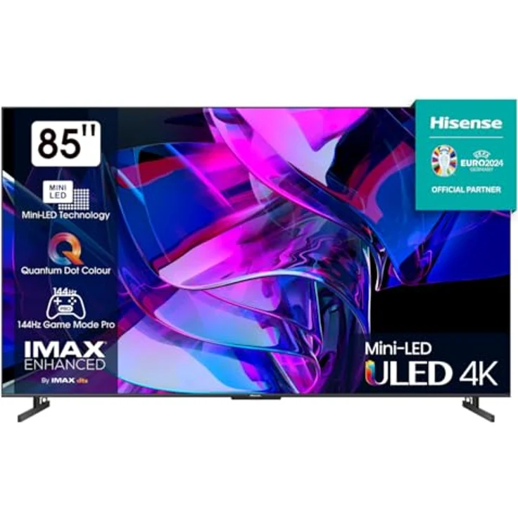 Hisense 85U7KQ (85 Zoll) Fernseher 4K Mini LED ULED HDR Smart TV, Quantum Dot, 120Hz, HDMI 2.1, Game Mode Pro, Dolby Vision IQ & Atmos, Bluetooth, Alexa Built-in, Anthrazit – Bild 1