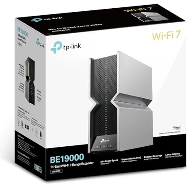 TP-Link BE19000, Tri-Band Wi-Fi 7 Range Extender mit 19 Gbps, 8 Antennen, EasyMesh-kompatibel und 10G-Port – Bild 7