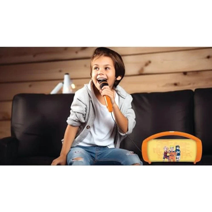 Lexibook BTP585NAZ, Naruto, Leuchtender kabelloser Lautsprecher mit Mikrofon, Stereo-Sound, Karaoke-Funktion, USB- und SD-Karten-Anschluss, Wiederaufladbarer Akku – Bild 5