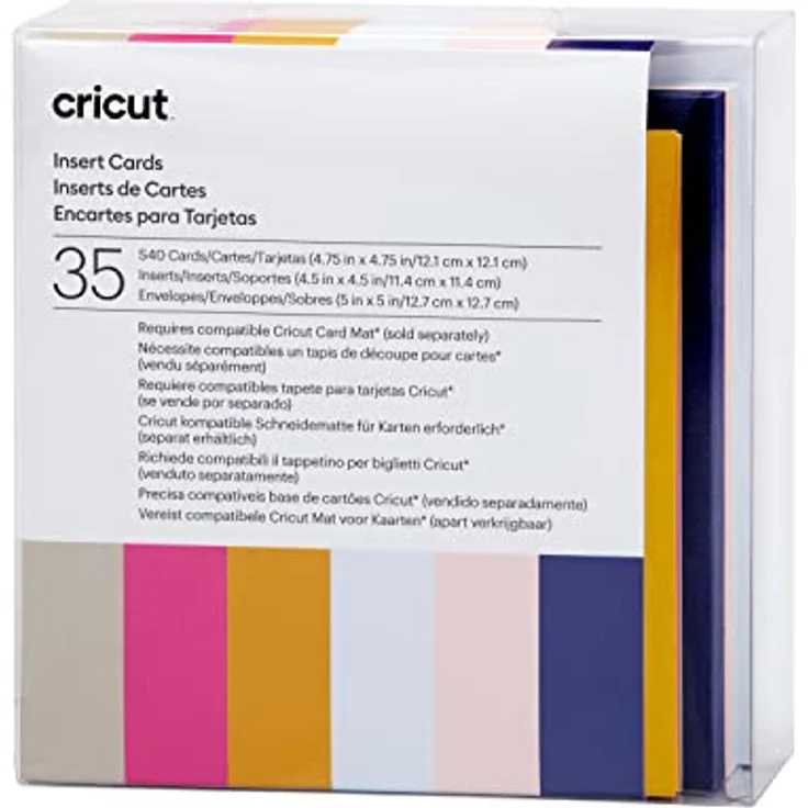 Cricut Insert Cards Sensei S40, Kartenset in Tulpenblau und Puder mit klebstofffreiem Design und passenden Umschlägen – Bild 2