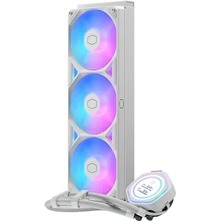 Cooler Master MasterLiquid Atmos II LCD 360, CPU Wasserkühler mit 2,1-Zoll-LCD-Display, 360-mm-Radiator, Weiss – Bild 2