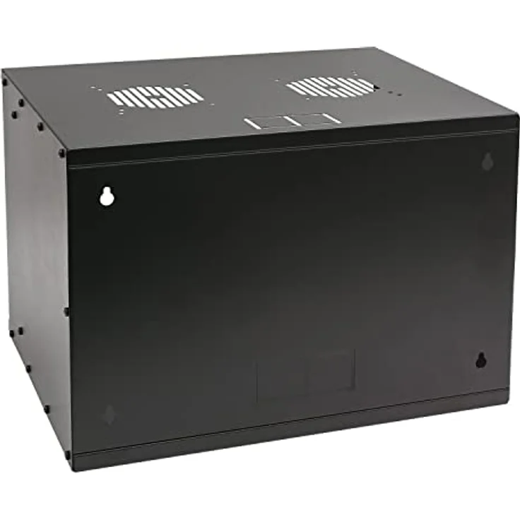 HMF 65707-02 Netzwerkschrank, Serverschrank 19 Zoll | 7 HE | 400 mm Tiefe | Glastür | Schwarz – Bild 3