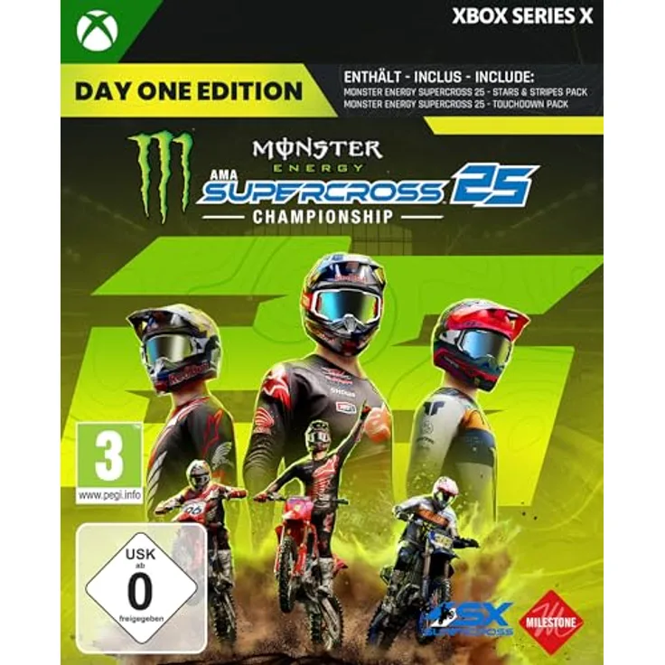 MILESTONE Monster Energy Supercross 25 - The Official Video Game Day One Edition für Xbox Series X, inkl. DLCs "Stars & Stripes Pack" und "Touchdown Pack", Unreal Engine 5