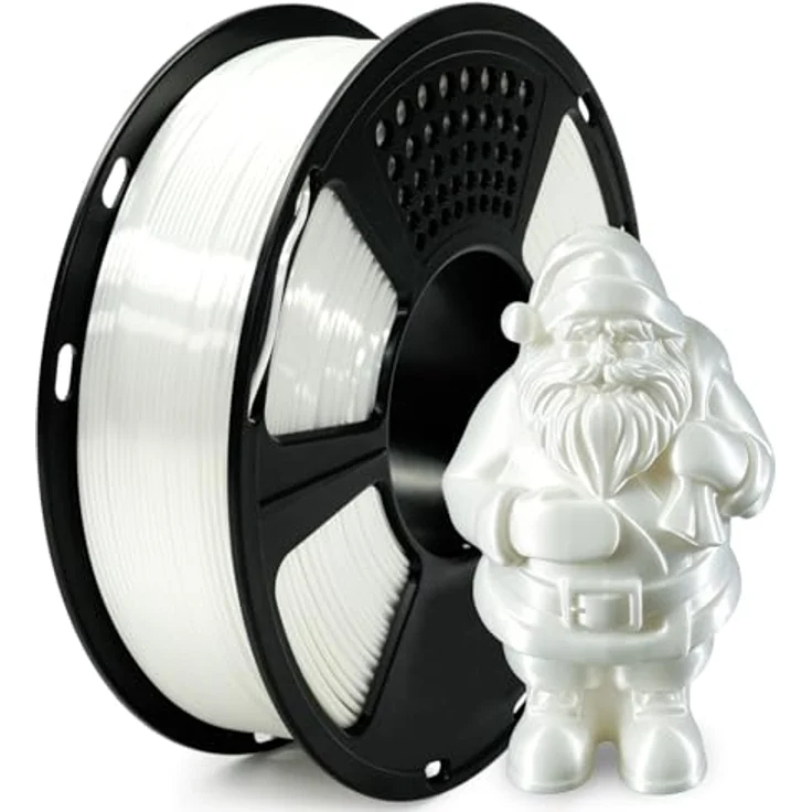 GIANTARM 3D Drucker Filament PLA 1,75 mm, hochpräzise Maßgenauigkeit +/- 0,03 mm, 1 kg Spule, glänzendes Weiß – Bild 1