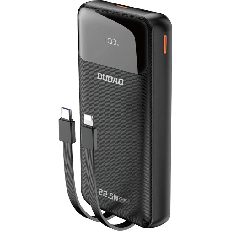 Dudao K15Pro Powerbank 20000mAh, 22,5W mit USB-C, Lightning, schneller Ladefunktion & LED-Anzeige