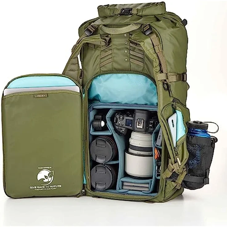 Shimoda Action X70 HD, Fotorucksack mit einstellbarer Rumpfhöhe und Roll-Top-Zugang, Grün – Bild 2