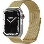 EAZY CASE Armband kompatibel mit Apple Watch 41mm 40mm 38mm verstellbares Mesh Ersatzarmband aus Metall kompatibel mit Apple Watch Serie 9 8 7 6 5 4 3 2 1 SE für Damen und Herren, Gold