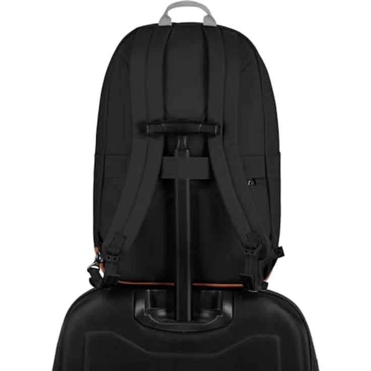 Pacsafe GO Notebook Rucksack 25l, Anti-Diebstahl Rucksack mit schnittfesten Materialien, gepolstertem Laptopfach und RFID-Schutz, Schwarz – Bild 7
