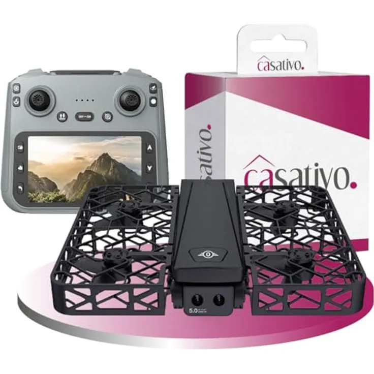 Casativo Duall-Full-HD Kamera Drohne faltbar mit 4,5" FPV, 120 m Reichweite, 25 Minuten Flugzeit, 1280 x 720 Auflösung