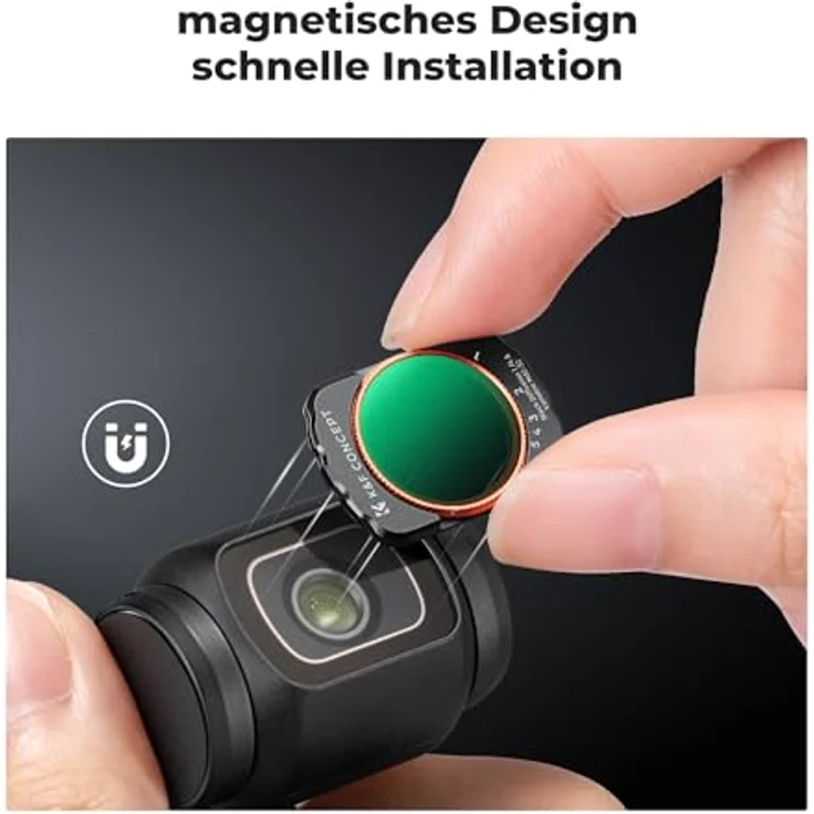K&F CONCEPT magnetisches Filterset für DJI Osmo Pocket 3/4, ND2-ND32 und Black-Mist 1/4, Aluminiumrahmen, 2-in-1 Funktionsdesign, hohe Bildqualität – Bild 4