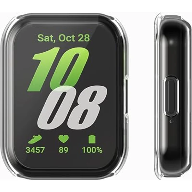 kwmobile Silikon Hülle für Samsung Galaxy Fit 3, Fullbody Display Cover Set, transparent schwarz, Rundumschutz und Touchdisplay-Funktionalität – Bild 5