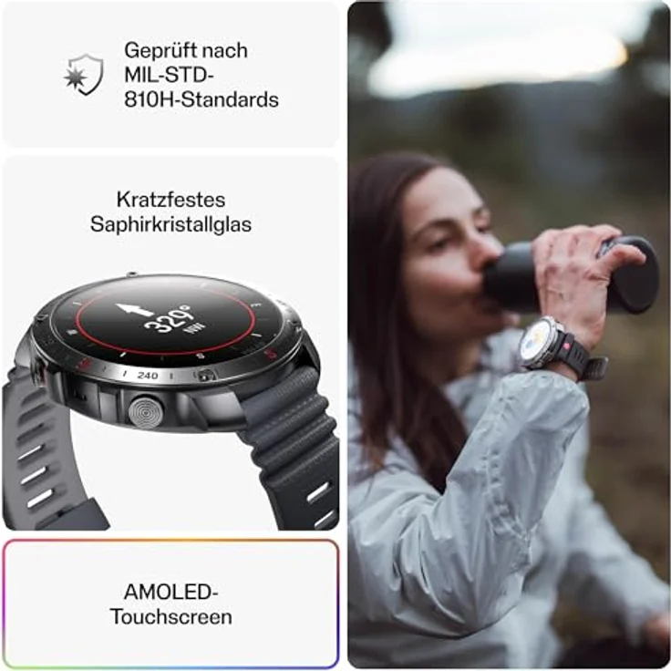 Polar Grit X2 Pro (48.60 mm, Edelstahl, S, L), Sportuhr + Smartwatch in schwarz – Bild 3