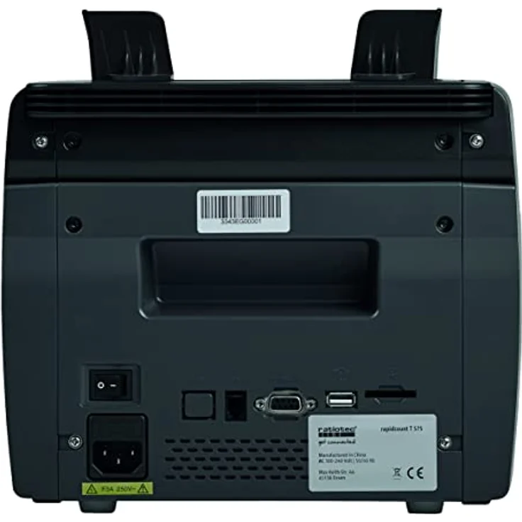 ratiotec rapidcount T 575, Banknotenzählmaschine mit Echtheitsprüfung, Stück- und Wertzähler für mittlere Zählvolumen, ideal für EUR, GBP, CHF, USD, Druckfunktion, hochwertiges Display – Bild 3