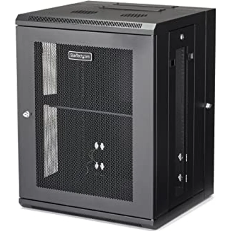 StarTech.com 15HE Wandmontage Server Rack, bis zu 51cm tief, Gehäuse mit Scharnier, Netzwerkschrank, Server Schrank – Bild 2