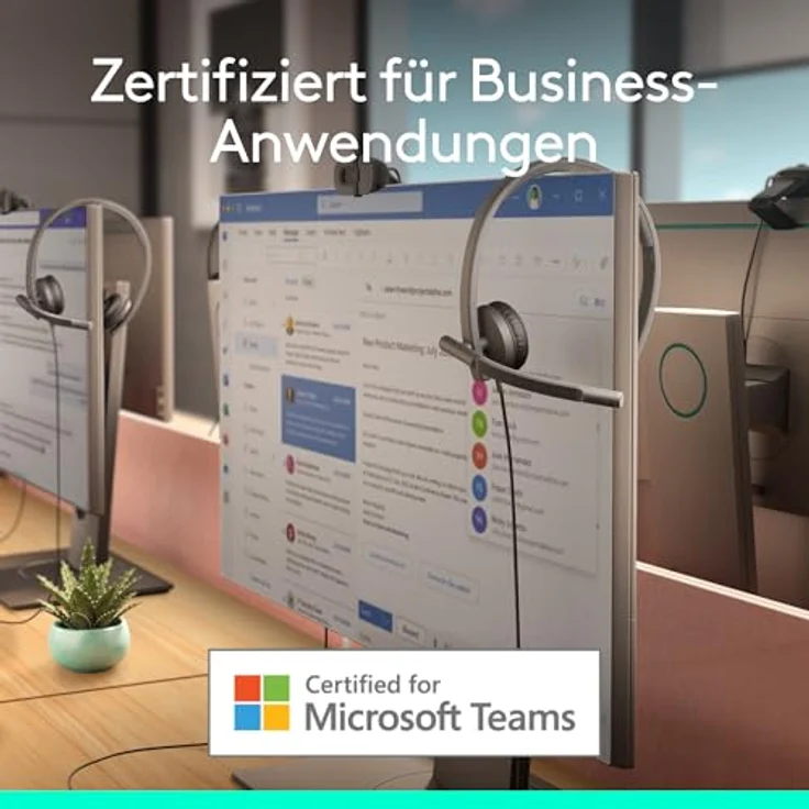 Logitech H570e USB-Headset, PC und Mac kompatibel, Schwarz, zertifiziert für Microsoft Teams – Bild 2