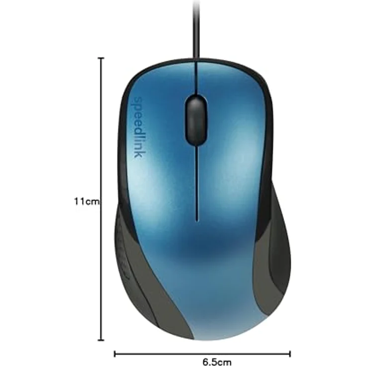 Speedlink KAPPA Mouse - 3 Tasten Maus mit USB Anschluss und ergonomischer Form - blau – Bild 7