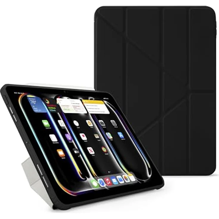 PIPETTO Origami No1 Original Hülle iPad Pro 11 (2024) Schwarz - 5-in-1 Standpositionen, Stoßdämpfung, Apple Stift Kompatibilität, hochwertige Materialien – Bild 1