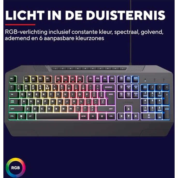 Trust Gaming GXT 836 Evocx Niederländisches QWERTY-Layout Gaming Tastatur aus 78% recyceltem Kunststoff – Bild 5