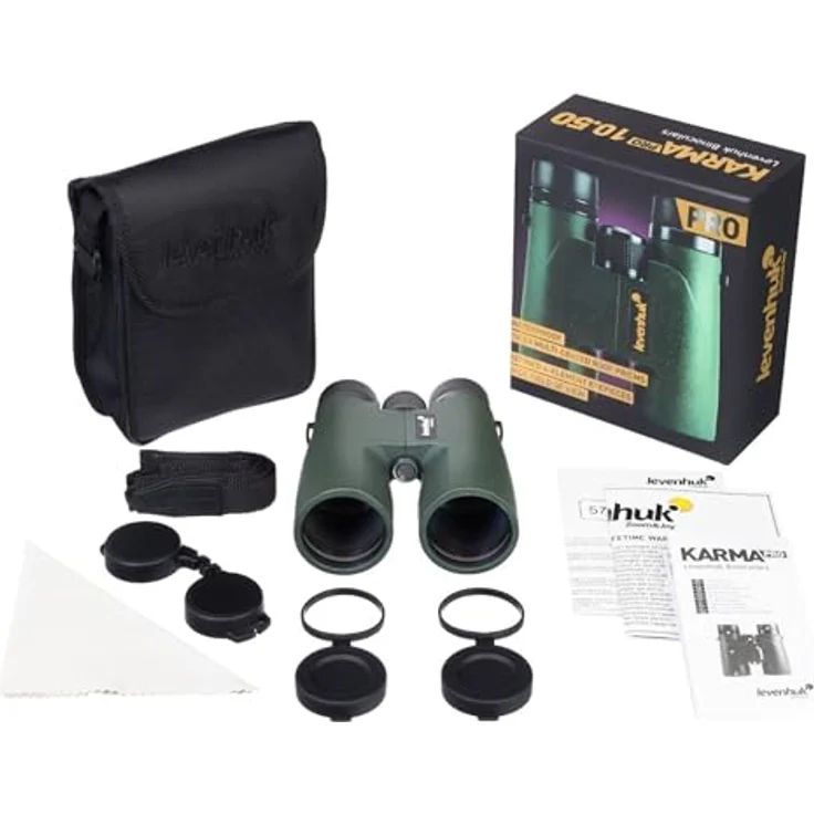 Levenhuk Karma PRO 10x50 Fernglas, wasserfestes Fernglas mit BaK-4-Optik und vollflächiger Mehrfachvergütung, armeegrün – Bild 2