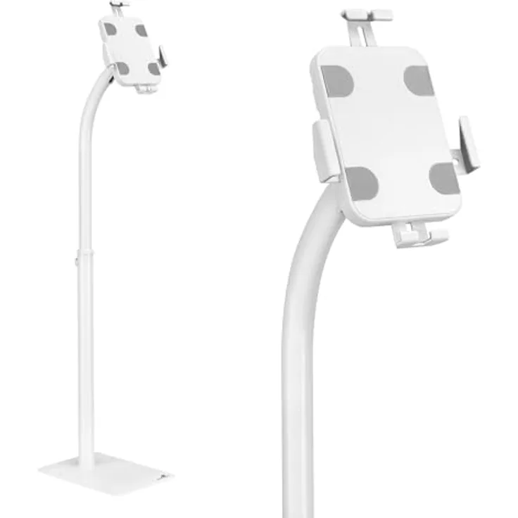 Maclean MC-467 Universal Tablet-Werbeständer mit Sperrfunktion, 7,9 bis 11 Zoll, Höhenverstellbar (Weiß)