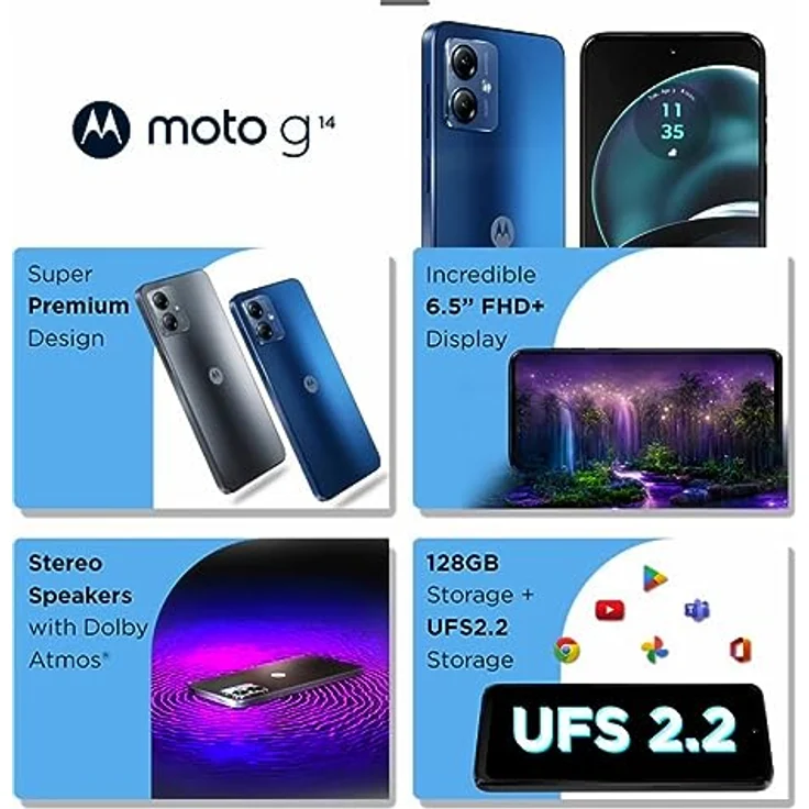 Motorola Moto G14 (128 GB, Butter Cream, 6.50", Dual SIM, 50 Mpx, 4G), Smartphone, Gelb – Bild 4