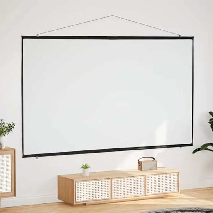 vidaXL Projektionsleinwand 108 Zoll 16:9, manuelle wandhängende Beamer-Leinwand für Büro und Heimkino, robustes Polyester, optimierte Bildqualität – Bild 2