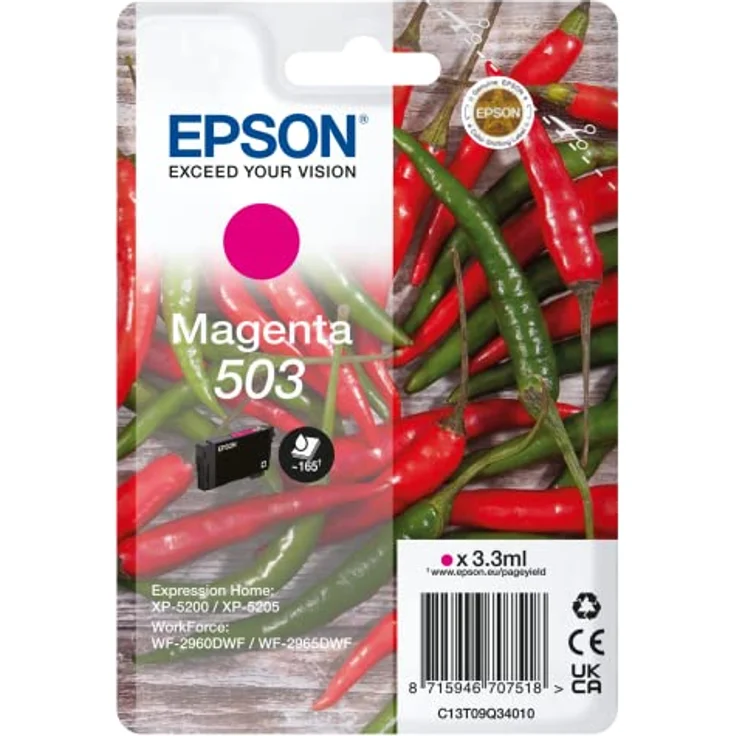 Epson 503, Tintenpatrone 3.3 ml, original, Magenta für Expression Home XP-5200 und WorkForce WF-2960DWF – Bild 1