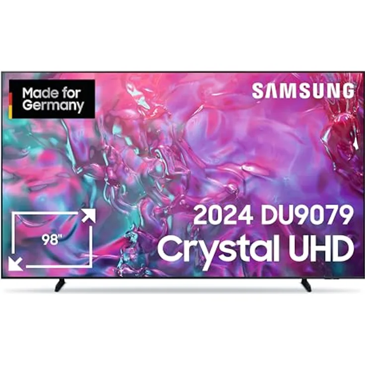 Samsung Crystal UHD 4K DU9079 Fernseher 98 Zoll, Samsung TV mit Supersize Picture Enhance, Motion Xcelerator 120 Hz, Crystal Prozessor 4K, Smart TV, GU98DU9079UXZG, Deutsches Modell [2024]