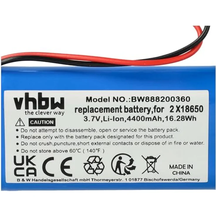 vhbw 5X Akku kompatibel mit Zafferano Poldina, Olivia Pro, Poldina Pro, 4400 mAh, wiederaufladbar, Li-Ion, 3,7 V – Bild 5