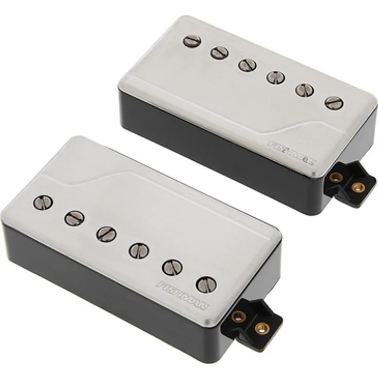 Fishman Fluence Richard Z Set 6 BS, Aktives Humbucker Tonabnehmer Set für E-Gitarre mit Brushed Stainless Kappen, 3 Voicings pro Pickup, hohe Ausgangsleistung, Made in USA