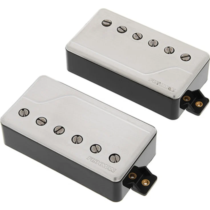 Fishman Fluence Richard Z Set 6 BS, Aktives Humbucker Tonabnehmer Set für E-Gitarre mit Brushed Stainless Kappen, 3 Voicings pro Pickup, hohe Ausgangsleistung, Made in USA