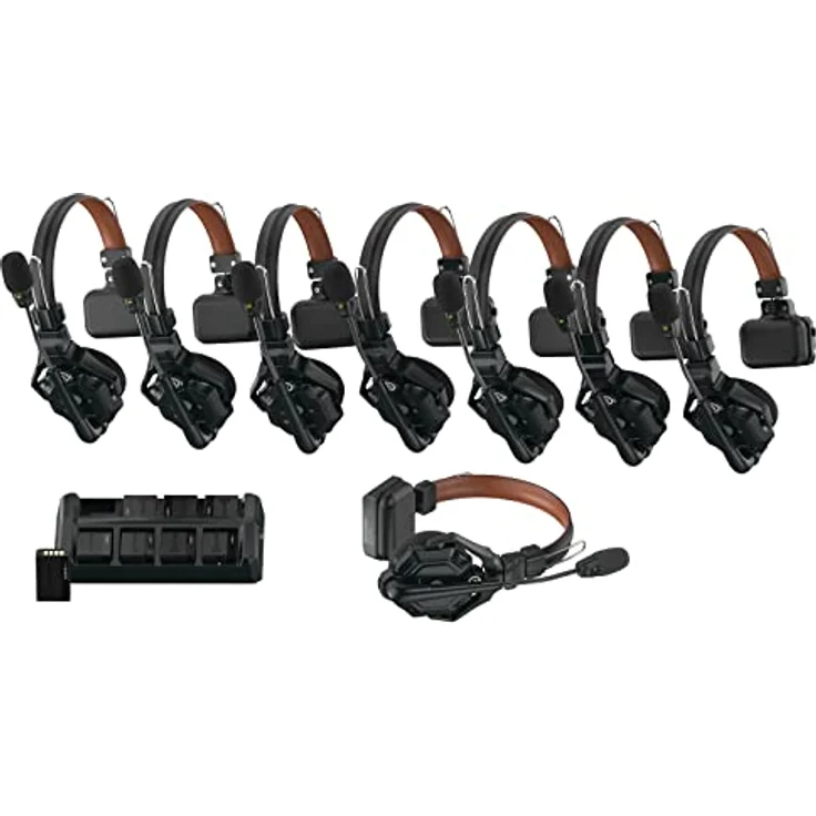 Hollyland Solidcom C1 Pro Wireless Intercom System ENC Geräuschunterdrückung Full Duplex 8 Nutzer 350m Teamkommunikation PTT Mute Single Headset für Kirche Drohne TV Film Produktion 1 Master&7 Remote – Bild 1