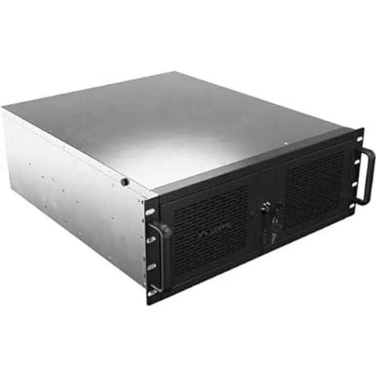 Lanberg SC01-5204-12B Rack (4U), Schwarz, 5 Lüfter, 430 mm Breite, 520 mm Tiefe, 176 mm Höhe