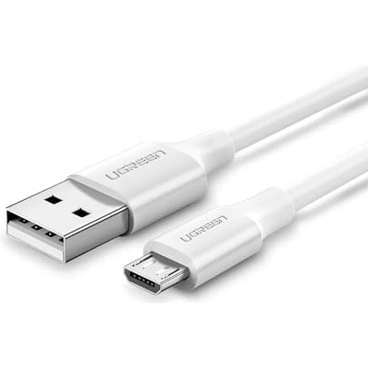 UGREEN Micro-USB & USB-A Daten- und Ladekabel, 2 Meter, 480Mbps, weiß – Bild 1